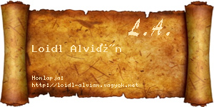 Loidl Alvián névjegykártya